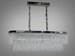 Овальна кришталева люстра Diasha 376-L1000x300CH LED-модель з потужністю 250 Вт, завдовжки 99 см і каскадним блиском - мініатюра 2