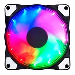 Кулер корпусной Voltronic sleeve fan 3pin + 4pin - 120мм, 12V, 1100 об/мин, 16LED, RGB