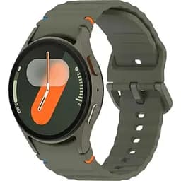 Силіконовий ремінець BeCover Ribbed Tape для Samsung Galaxy Watch (20 mm) 3 41 mm/4 40mm-44mm/5 40-44mm/6 40-44mm/7 40-44mm Khaki (712043)