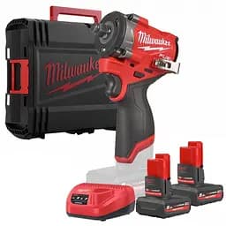 Milwaukee Гайковерт ударний акумуляторний M12 FCIWF12G3-502X 12В АКБ 2х5А·год 0-3000об·хв 542Нм 1/2" ЗП M12C кейс 1.5кг