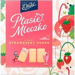 Цукерки E.Wedel пташине молоко полуничний коктейль, у білому шоколаді, 340 г (925525)
