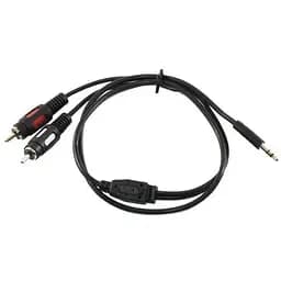 Кабель-переходник Atcom 3.5 мм M - 2xRCA M 0.8 м черный (10810)