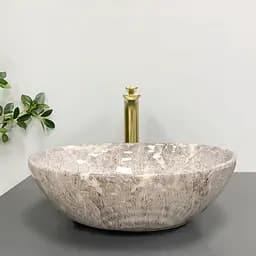 Умивальник VBI Parma grey stone glossy накладний VBI-011018, Сірий - мініатюра 3