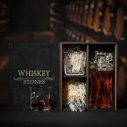 Подарунковий набір віскі Whiskey Stones №12 у дерев'яному пеналі - графин + склянки Bormioli Rocco Cassiopea - мініатюра 5