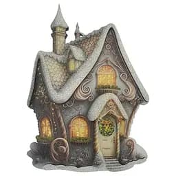 Прикраса новорічна Mis Lt Хатинка замок 2Д дерев'яна