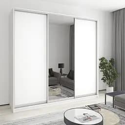 Шкаф-купе трехдверный MebelStar Комбо AL 2ДСП/Зеркало 250x60x240 см Аляска белый (MBS-2107)