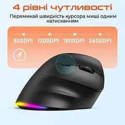 Мишка Meetion BTM010R RGB Bluetooth/Wireless Black (MT-BTM010R-A) - мініатюра 6