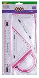 Комплект ZB.5680: линейка 20 см, 2 угольника, транспортир KIDS Line ZiBi розовый