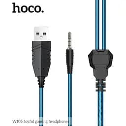 Ігрові навушники з підсвічуванням Hoco W105 LED Joyful Gaming Headphones чорно червоні - мініатюра 4