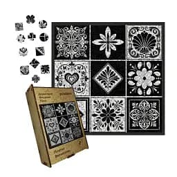 Дерев'яний фігурний пазл Плитка Витончена, А3, Дерев'яна коробка 200 елементів