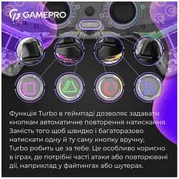 Геймпад Bluetooth джойстик GamePro GPS-13T Bluetooth 5.3/USB (PC/iOS/Android/PS3/PS4) DualShock RGB - мініатюра 8