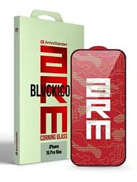 Захисне скло для Apple iPhone 16 Pro Max, Corning Black Icon, преміум якість, протиударне, загартоване, 2.5D скло, глянцеве, 9H, ультратонке, з олеофобним покриттям, з антистатичним шаром, сумісність з чохлами, ArmorStandart (ARM79555)