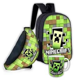 Набір дитячий майнкрафт "Minecraft" рюкзак, сумка-бананка, кружка (00266)