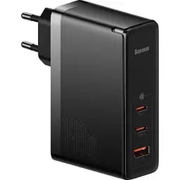 Зарядний пристрій Baseus GaN5 Pro 140W (2 x Type-C + USB) + Кабель Type-C + Type-C) Black (CCGP100201)