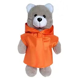 М'яконабивна іграшка пухнастий Ведмедик Macik МС 080501-05 у помаранчовому плащі 35 см