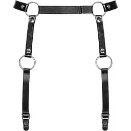 Гартери Obsessive A741 garter belt Black O/S, штучна шкіра