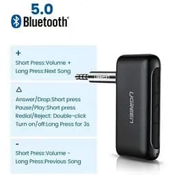 Бездротовий аудіо приймач Bluetooth 5.0 ресивер Ugreen CM276 для автомобіля - мініатюра 5