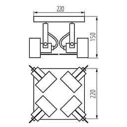 Спот Kanlux 34929 Sonda GU10 4x10W IP20 - мініатюра 3
