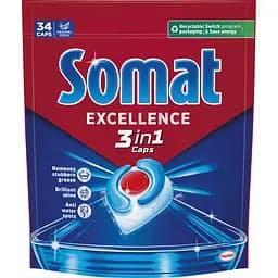 Капсули для посудомийної машини Somat Екселенс 3-в-1, 34 шт.