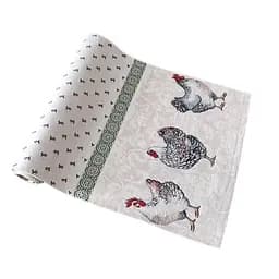 Доріжка на стіл ТМ Прованс Курочки, 35*100, бежевий (25995)