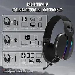 Attack Shark L90 Wireless Gaming Headset — бездротова Bluetooth-гарнітура з мікрофоном для геймерів, Чорний - мініатюра 8