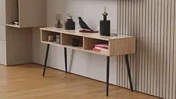 Тумба під телевізор Кентуккі Ferrum-decor 45x139x38 Чорний метал ДСП Дуб Сан-Марино 16 мм (FRD-106732)