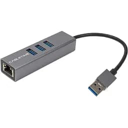 Адаптер Cabletime USB 3.0 – USB 3.0 (3 Ports) + RJ45, 0.15м