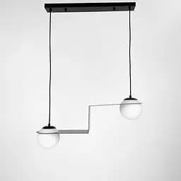 Подвесная люстра в сферических мотивах с двумя плафонами | Ст. 921/2 BK+WT | Line F