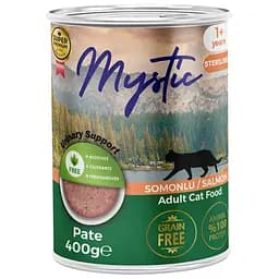 Влажный корм для взрослых стерилизованных кошек Mystic паштет с лососем 400 г