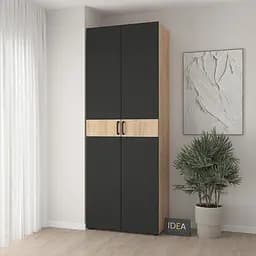 Шафа для одягу з однією штангою С-8.4 Дуб крафт/Чорний Idea