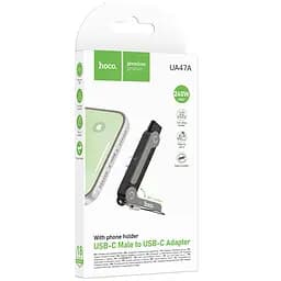 Перехідник Hoco UA47A Type-C male to Type-C female adapter Black - мініатюра 2