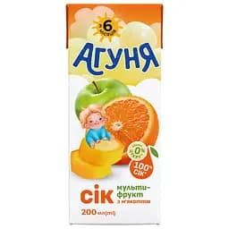 Уценка. Сок Агуня Мультифрукт с мякотью 200 мл (928708)