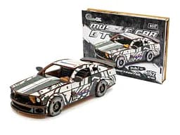 Дерев'яний 3D конструктор Поліцейська машина Muscle Car GT (біла)