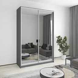 Шкаф-купе двухдверный MebelStar Комбо AL 2 Зеркала 160x45x240 см Антрацит (MBS-4157)