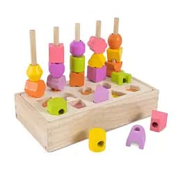 Детская деревянная игрушка "Пирамидка-сортер" Bambi C9407, 8 карточек