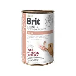 Влажный корм Brit GF VetDiet Renal для собак, при хронической почечной недостаточности, тунец, лосось и горошек, 400 г