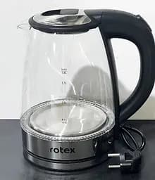 Скляний електрочайник Rotex RKT91-GS із обертанням на 360° дисковий чайник 1.8л 1500 Вт Чорний - мініатюра 3