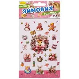 Дитячий набір зимових наліпок Апельсин НС-В6-11-4 2 аркуші, 28 наліпок