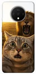 Чехол itsPrint Shocked cat and lion для OnePlus 7T