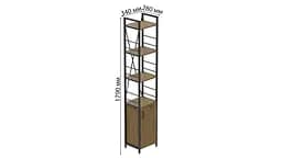 Етажерка 4/34 Ferrum-decor Серії Конект з тумбою 179x34x28 Чорний ДСП Артизан (FRD-104468) - мініатюра 3
