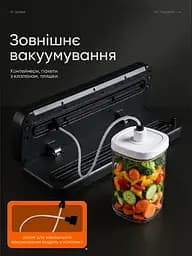 Потужний Вакууматор для продуктів Zepline Professional Vacuum Sealer 200 Вт Вакууматор для їжі з пакетами для вакуумування 200 Вт - мініатюра 8
