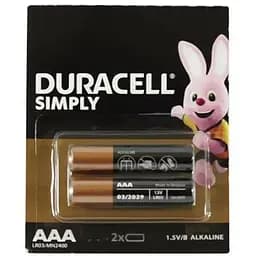 Батарейка AAA (LR03), щелочная, Duracell Duralock Basic, 2 шт, 1.5V, Blister (MN2400 2BL)