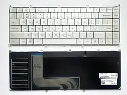 Клавіатура для ноутбуків Dell Adamo 13-A101 срібляста з підсвічуванням RU/US