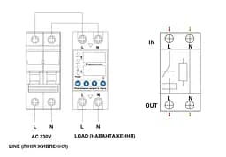 Реле контролю напруги та струму АСКО‑УКРЕМ 2P 63A RKV (A0010230002) - мініатюра 2