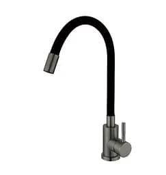 Змішувач для кухні Mixxus SEO-011 Graphite Refl.Black із силіконовим виливом (MI6566)