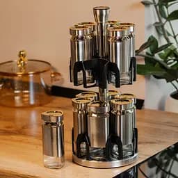 Набір баночок для спецій на підставці 12 баночок по 120 мл, хром TS Kitchen HP1327 - мініатюра 11