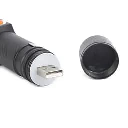 Ліхтарик X-Balog ручний акумуляторний чорний, світлодіодний, з USB зарядкою та Zoom-фокусом - мініатюра 4