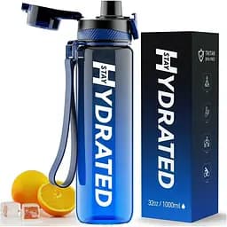 Пляшка для води Hydrated Water Bottle 1000 мл Tritan Blue Gray - мініатюра 2
