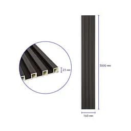 Декоративна стінова рейка Sticker Wall 160x23x3000мм (D) SW-00001537 Темно-коричнева - мініатюра 3
