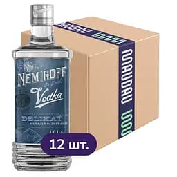 Упаковка горілки особливої Nemiroff Originals Делікат м'яка 40% 12 л (1 л х 12 шт.)